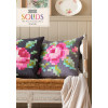 Garden Rose Embriodery Cushion - Charcoal